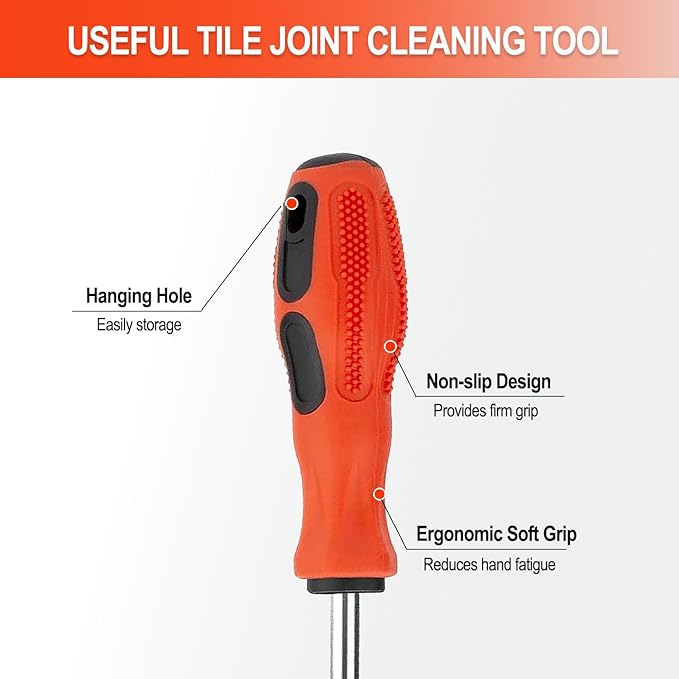 Grout Removal Tool, Angled Design Tile Joint Cleaning Tool, Grout Remover Cone with 3 Pieces Extra Carbide Tip, for Floor Tile Gaps or Corners Cleaning
