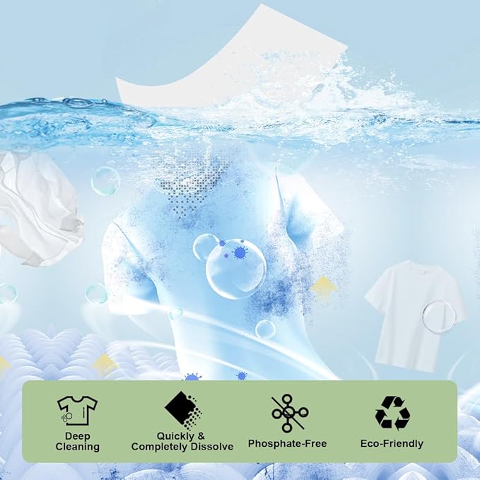 Orighty Laundry Detergent Sheets, 60 Count, Fresh Linen Scent, Eco-Friendly, Hypoallergenic, Portable, No Plastic Jug, 120 Loads