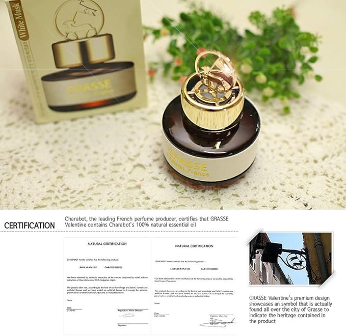 Bullsone Grasse L'esterel, Natural Car Air Fresheners, Luxury Car Perfume - Naples Blue with FREE VENT CLIP TYPE Car Air Freshener Jasmine Scent