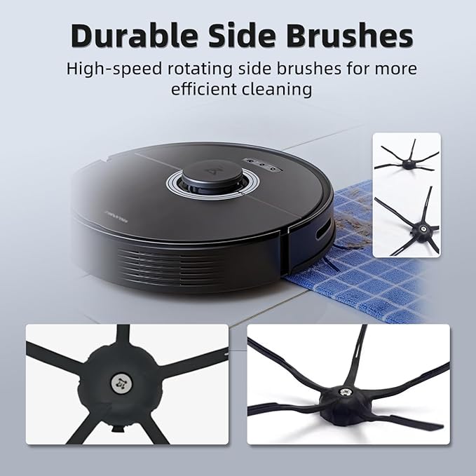 24Pcs Q7 Accessories Kit Replacement Compatible with Roborock Q7 / Q7+ / Q7 Max / Q7 Max+ Robot Vacuum, 2 Main Brush, 4 Mop Cloth Pads, 6 Side Brushes, 4 HEPA Filters,6 Dust Bag, 1 Cleaning Tool