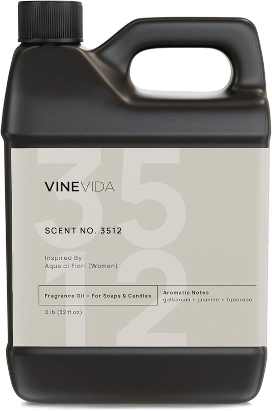 VINEVIDA Scent NO. 3512 Fragrance Oil - 32oz (2lbs) - Inspired by: Aqua di Fiori (Women) Fragrance Oil for Candle Making - Made in USA Candle Scents Scents for Soap Making