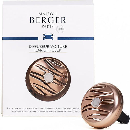 MAISON BERGER Luxury Car Air Freshener Vent Clip ??Refillable Scent Diffuser for Car Vents, French-Made, Adjustable Fragrance (No Pods/Refills Included, 1.75??Diameter) - Pink Copper