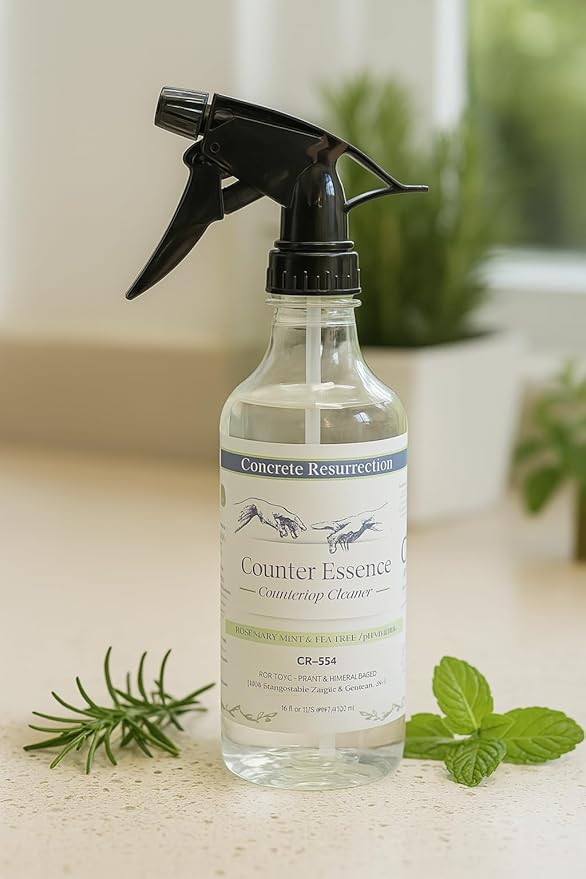 Clean Living Essentials Countertop Cleaner – Multi-Surface, Non-Toxic, Plant-Based, pH Neutral, Family & Pet Friendly. Naturally scented for everyday clean. (Rosemary + Mint + Tea Tree)