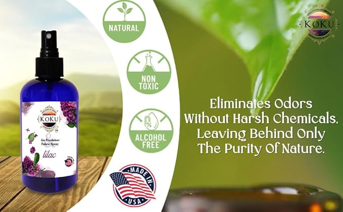 Lilac Room Spray - Air Freshener - Linen Spray - Fabric Refresher - Non-Toxic Scent - Alcohol Free - Made in USA (8 Oz)