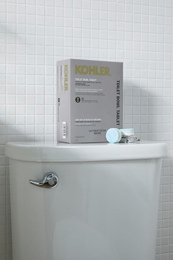 Kohler K-28634-NA Toilet Bowl Cleaning Tablets, Clean & Remove Stains, Fresh Ocean Scent, 32 Individually Wrapped Tablets