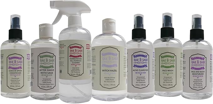 Oak & Sage Homeopathic All-Purpose Cleaner - Unscented - 16oz, 100% Herbs, No Alcohol, No Chemicals