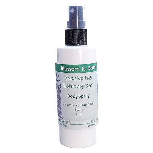 Blossom to Bath Eucalyptus Lemongrass Body Spray (4 Ounce) - Pure Essential Oil Fragrance - Energizes Skin with a Herbally Clean Natural Scent