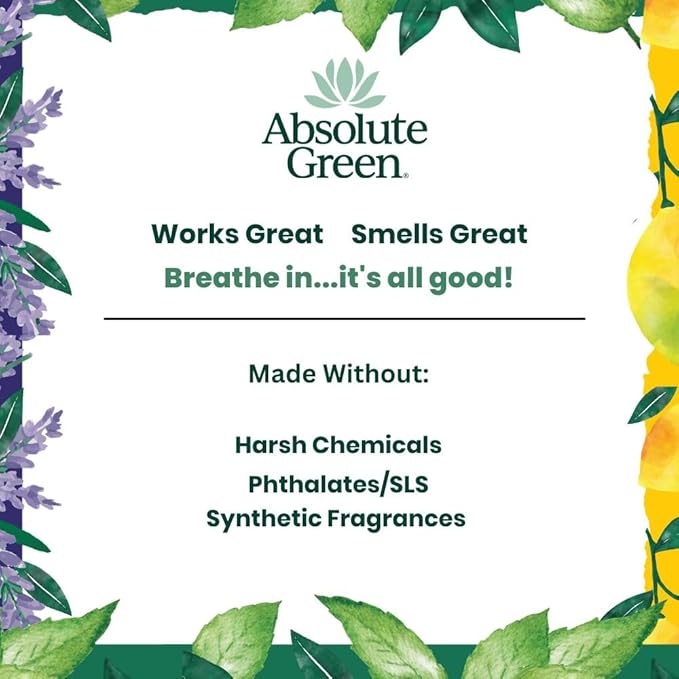 Absolute Green All Purpose Cleaner Spray, Non-Toxic, Kitchen, Bath, Countertop, Stainless, Safe around Kids + Pets, Natural Lavender Spa Scent, 25 oz (2 Pack)