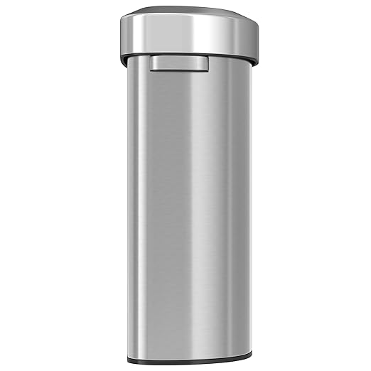 iTouchless 87 Liter, Slim and Space-Saving Design for Home, Office, Kitchen, Restaurant, Restroom, Large Capacity, 23 Gal Trash Cans with AbsorbX Odor Filter, Stainless Steel, Semi-Round 23 Gallon