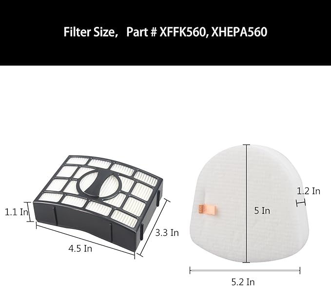 Replacement Filter Compatible with Shark UV730 UV730 V5 Navigator Lift-Away Upright Vacuum, Part : XFFK560,XHEPA560