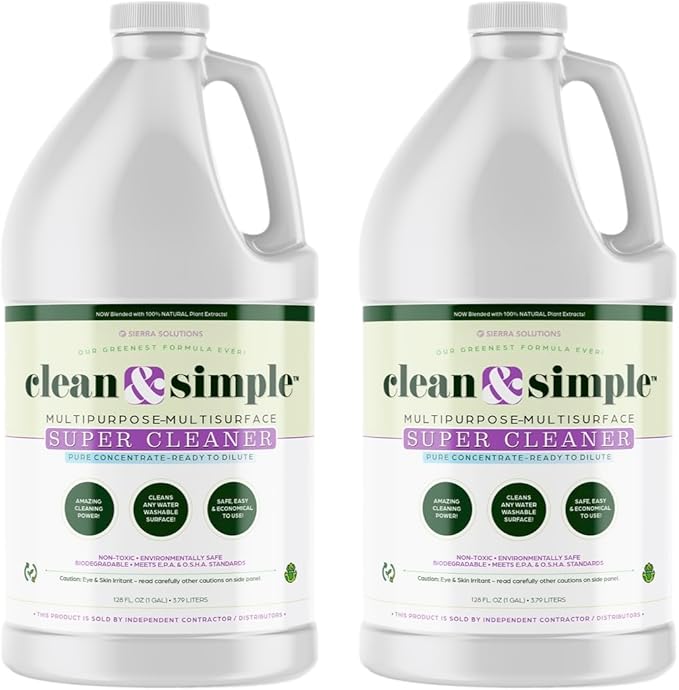 clean & simple™ SUPER CLEANER - Concentrated All-Purpose, Multi-Surface Cleaner, Non-Toxic, Biodegradable