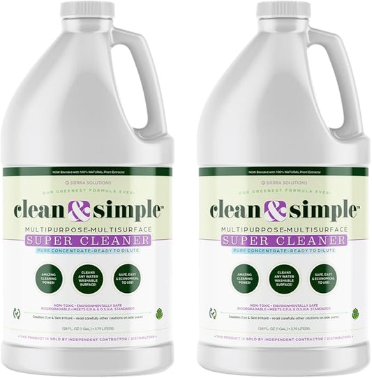 clean & simple™ SUPER CLEANER - Concentrated All-Purpose, Multi-Surface Cleaner, Non-Toxic, Biodegradable