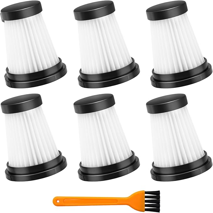 Garbage fighter 6 Pack HEPA Filters Replacement Parts for MOOSOO K12 K12 PRO K13 Handheld Cordless Vacuum Cleaner Washable Accessories Filter