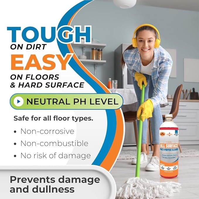 All-Surface Daily Cleaner Streak-Free Multi-Surface for Tile, Stone, Countertops, Stainless Steel & More, PH-Neutral, Residue-Free