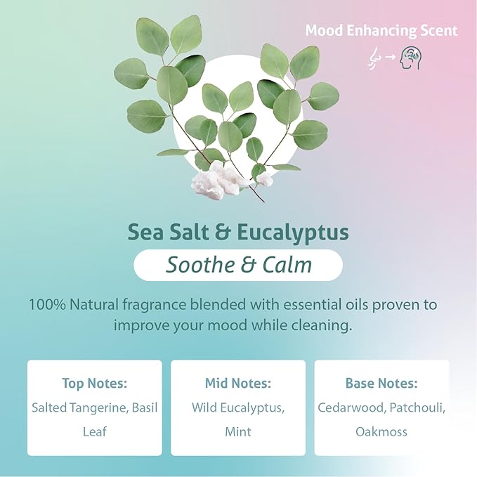 Therapy Clean All Purpose Cleaner Sea Salt & Eucalyptus (Pack of 6) - 100% Natural Fragrance, Plant-Based Multipurpose Cleaner
