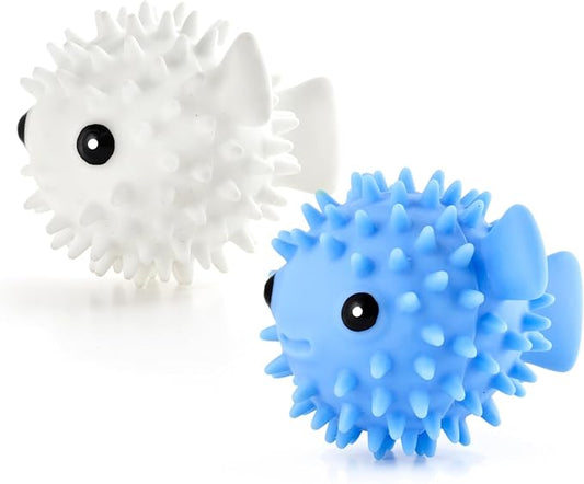 Kikkerland Set of Two Reusable Dryer Buddies for Laundry ??Fabric Softener Dryer Balls ??Control Static, Remove Wrinkles, Dry Clothes Faster, Puffer Fish