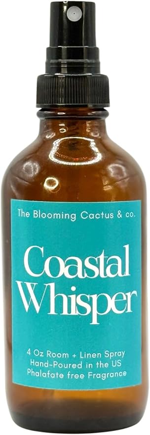 The Blooming Cactus & Co. Home | Linen | Room Spray - Air Freshener - Odor Eliminator - Car Air Freshener - Fabric Refresher - Mist Hand Poured - Made in USA – (Coastal Whisper)