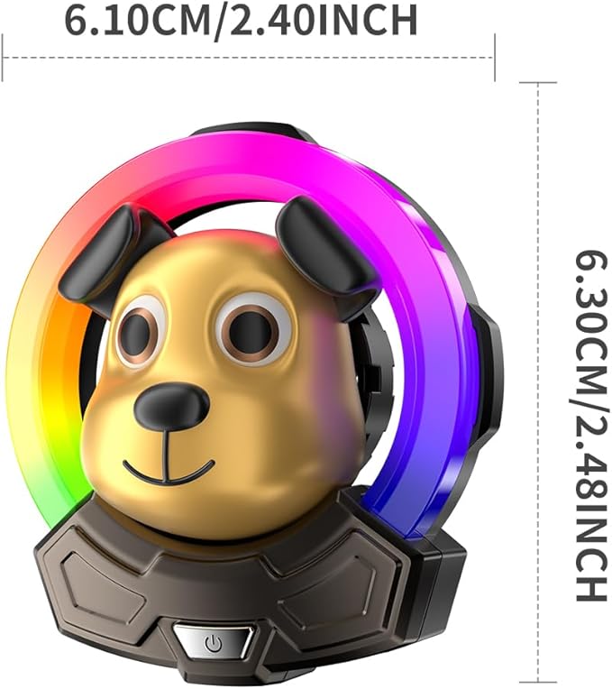 Cartoon Dog Cute Air Freshener for Car,7 Colors Air Vent Clips Car Decorations with 5 Dynamic Lightings,Voice Control,USB Charging Cute Vent Clips Car Accessories
