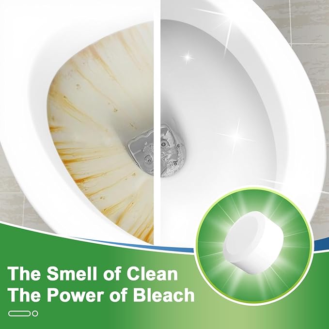 Toilet Bowl Cleaners Bleach Tablets 54 PACK, Automatic Toilet Tank Cleaner, Bathroom Cleaner Against Tough Stains, No Scrubbing, Continuous Clean, Sparkling Fresh