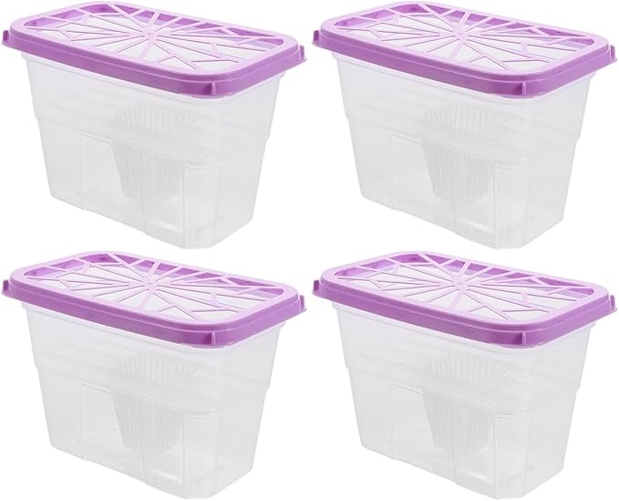 Amosfun 4 Pack Empty Moisture Absorber Boxes Reusable Plastic Holders for Home Wardrobe Cabinet Use Compact for Use