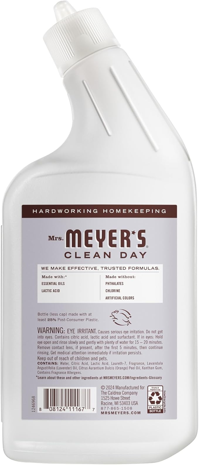 MRS. MEYER'S CLEAN DAY Liquid Toilet Bowl Cleaner, Stain Removing, Lavender, 24 oz