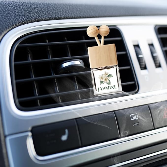 Car Air Freshener | Jasmine Scent Car Fresheners for Women & Men | Long Lasting Fragrance Car Scents | Air Diffuser with Car Vent Clip (2 Pack)