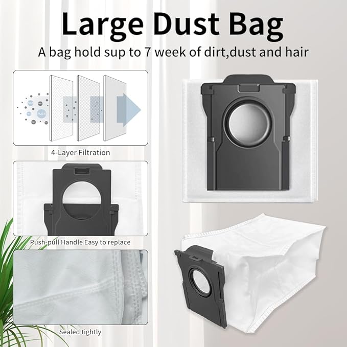 L40 Ultra Accessories Kit Compatible with Dreame X40 Ultra/X40 Master/MOVA P10/P50 Pro Ultra Robot Vacuum, 2 Main Brush, 4 Mop Cloth Pads, 6 Side Brushes, 4 HEPA Filters,6 Dust Bag, 1 Cleaning Tool