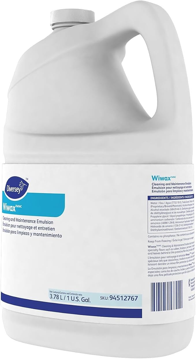 Diversey 94512767 Wiwax Cleaning & Maintenance Emulsion Liquid 1 gal Bottle 4/Carton
