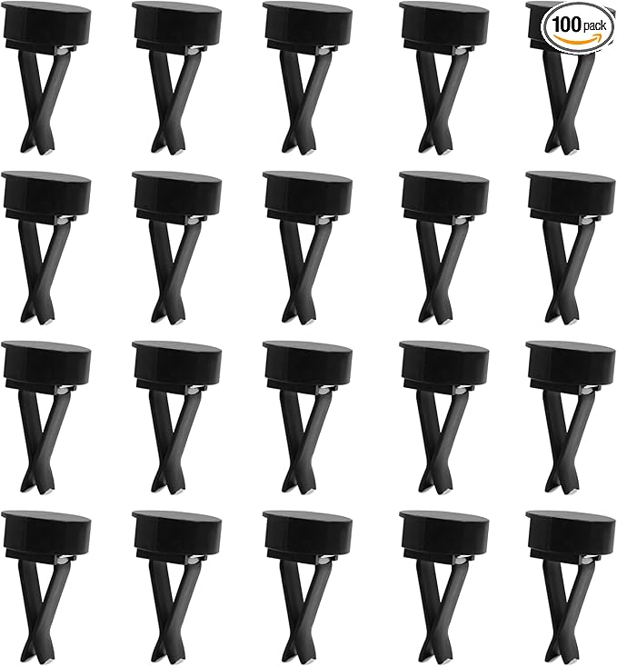 100 Pcs Square Head Car Vent Clips with Round Plastic Slot Head, Air Freshener Clips for Office Home Car Air Conditioner Outlet, Black