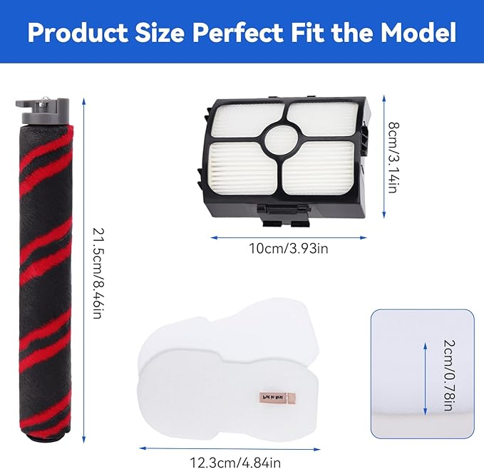 HZ3002 Replacement Brush Roller and Filters for Shark HZ3002/ HZ3000 Vacuum Cleaner - Replace Parts XFFKHZ3000 XHFHZ3000, 1 Brush Roller 2 HEPA Filters & 2 Foam and Felt Filters