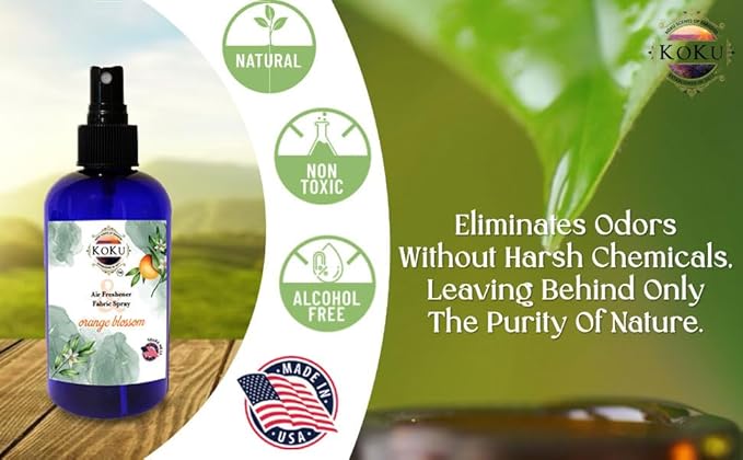 Orange Blossom Air Freshener - Room Spray - Odor Eliminator - Car Air Freshener - Home Spray - Linen Spray - Fabric Refresher - Non-Toxic - Alcohol Free – 8 Oz