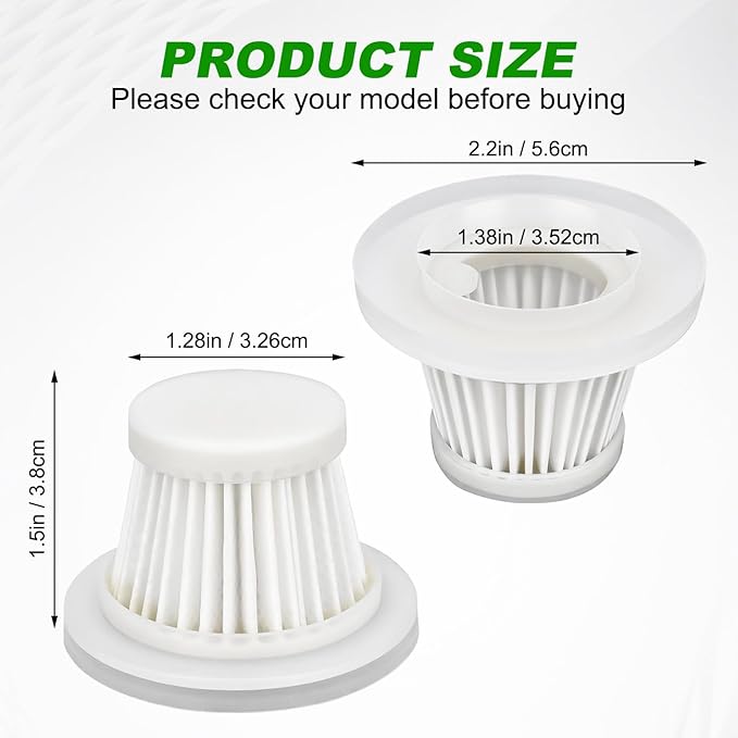 LT-117C Filters Replacement Compatible with KMM LT-117C Handheld Car Vacuum Cleaner - HEPA Vacuum Filter - 12 Pack