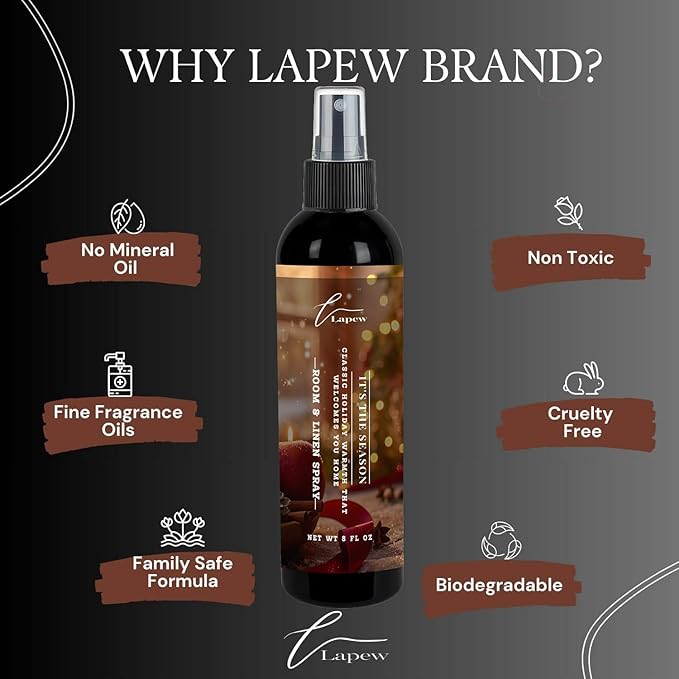 Lapew Room & Linen Spray | Fragrance Mist for Home, Car & Office | Fabric & Air Freshener | Neutralizing Mist | Made in USA | It's The Season