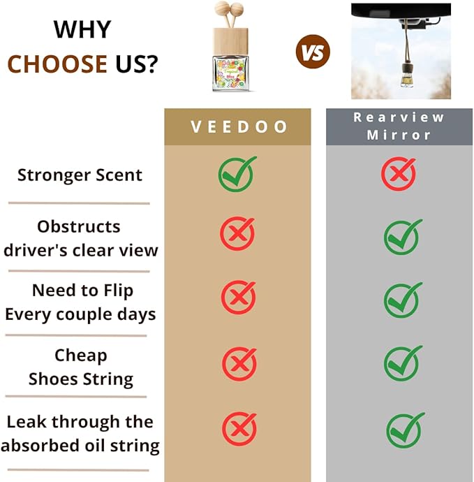 Tropical Fruits Car Air Freshener - Citrus Orange Scent Diffuser, Long Lasting Fragrance - 2 Pack