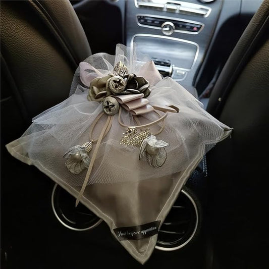 Car Accessories - Swan-Shaped Bamboo Charcoal Air Purifying Bag | Natural Charcoal&Aromatic Design | Elegant & Creative Floral Scent Sachet |Odor-Eliminating, Non-Toxic (Green 7 * 7inch)