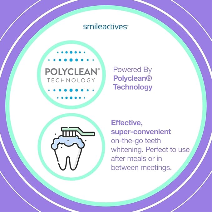 Smileactives Teeth Whitening Pen for White Smile, Fast Tooth Whitener and Stain Remover with Precision Brush Tip, Dental Quality Whitening Gel, Travel Pen, Easy to Use, Ultra Mint Flavor, 3 Pack