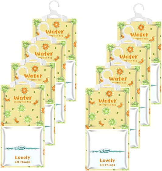 Moisture Absorbers Packets, 8 Pack - Eliminates Musty Odors for Fresher, Cleaner Air, Humidity Packs, Dessicant Packets, Hanging Closet Dehumidifier Bags（orange）