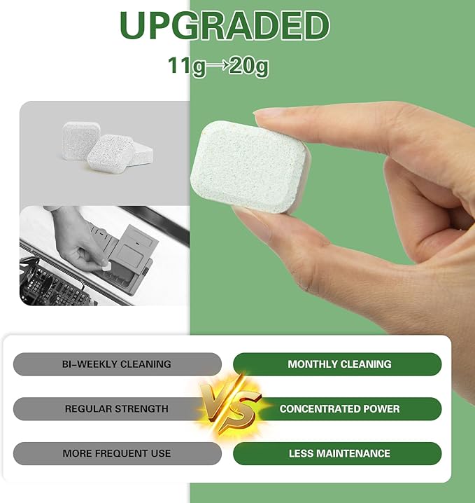6-Pack Dishwasher Detergent, Deep Cleaning Dishwasher Formula Tablets, Dishwasher Safe, Removes Limescale, Odors, Hard Water Residue, Suitable for All Dishwashers (Lemon Scent)