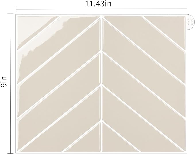 Peel and Stick Backsplash for Kitchen,New Upgrade Herringbone Premium Tiles,Stick on Subway Tile Peel and Stick for Bathroom,Beige 10-Sheet.