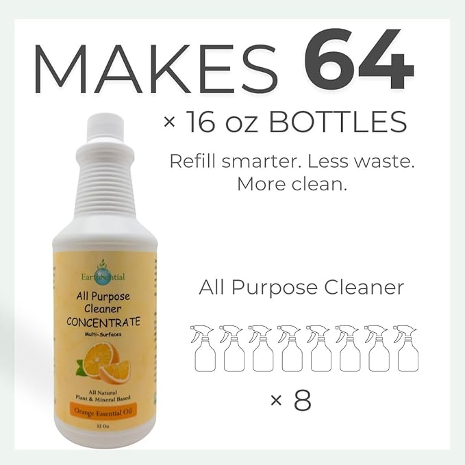 Plant-Based All-Purpose Cleaner Concentrate, 32 fl oz (Makes 64 Bottles) (Orange)