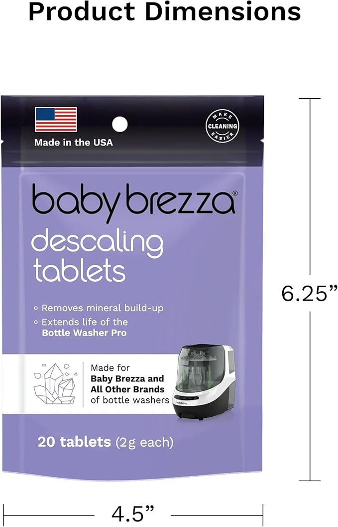 Baby Brezza Descaling Tablets - Compatible with Bottle Washer Pro and All Brands of Baby Bottle Washer Appliances