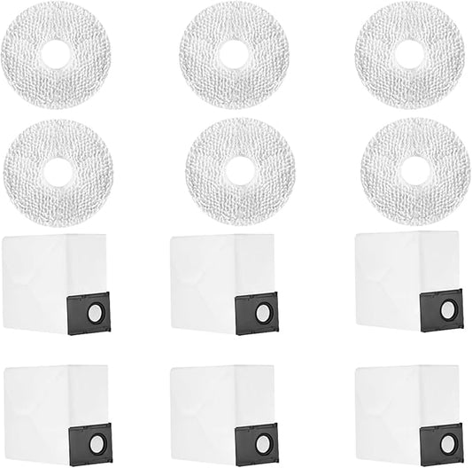 Dust Bags and Mop Pads Replacement For Eureka j15 Evo ultra / J15 Pro Ultra Self-Empty Station Vacuum Cleaner, Spare Parts Accessories