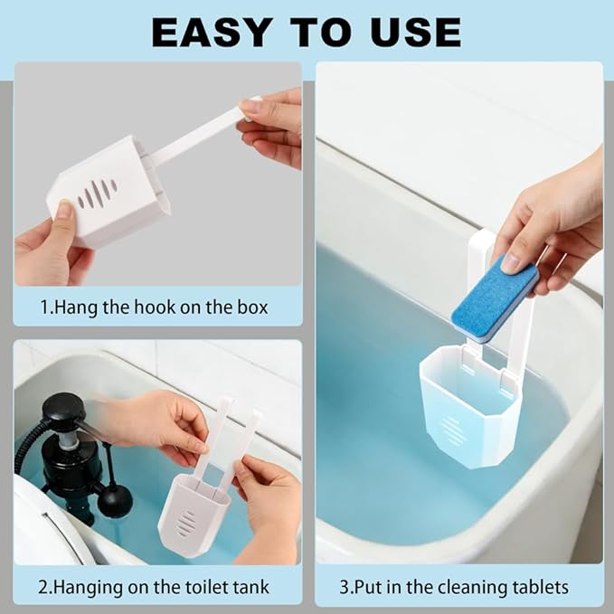 Toilet Tank Cleaning Tablet Holder,Hanging Bowl Cleaning Tablest Bracket,Keeping Tablets from Blocking Hole in Tank,Easy to Install,Fits Most Standard Toilet Tablets Tanks(2pcs)