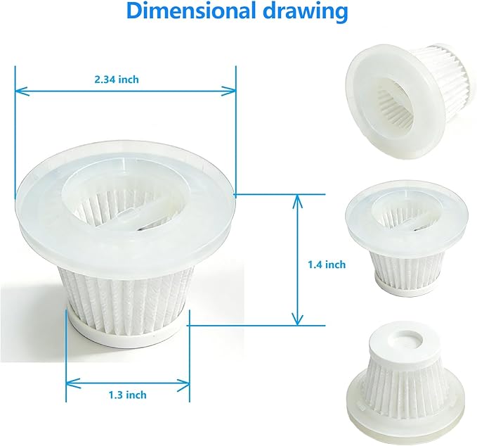 4 Pack Hepa Replacement Filters Compatible with Brigii Mini Vacuum Cleaner Y120/Y120pro. Washable Filters for Brigii Handheld Vacuum. Spare Parts or Accessories for Brigii Car Vacuum.