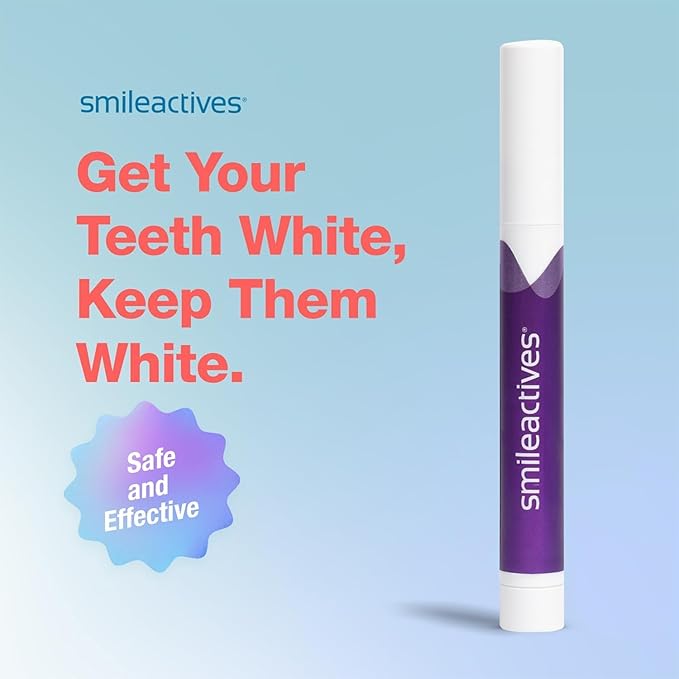 Smileactives Teeth Whitening Pen for White Smile, Fast Tooth Whitener and Stain Remover with Precision Brush Tip, Dental Quality Whitening Gel, Travel Pen, Easy to Use, Ultra Mint Flavor, 3 Pack
