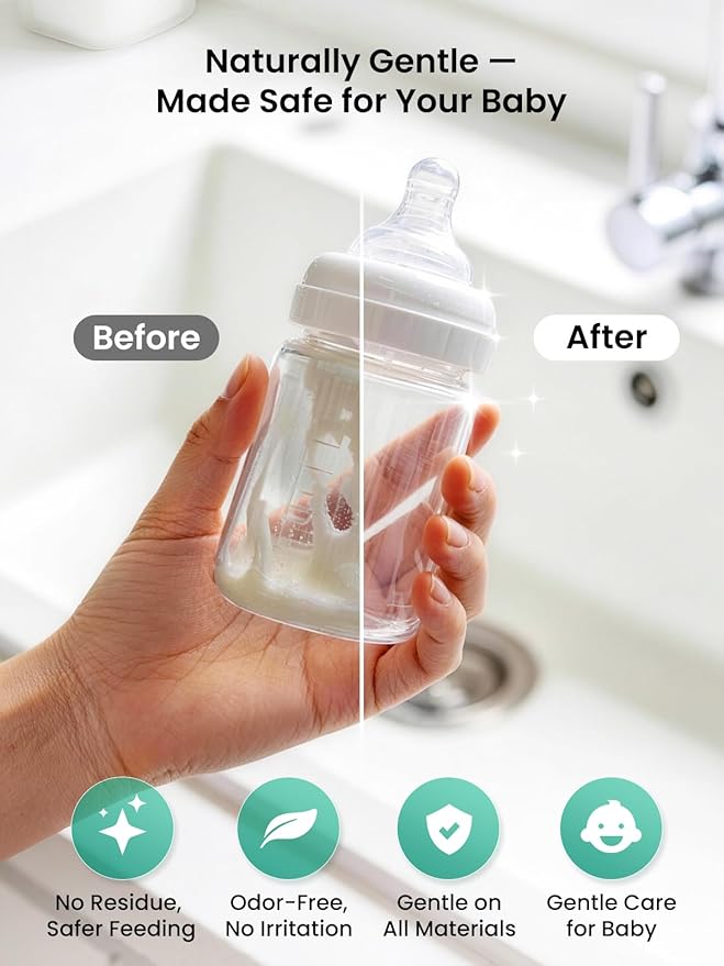 GROWNSY Bottle Washer Detergent Tablets, Plant-Based Enzyme Formula, Removes Milk Residue, Grease & Odor, Safe for Baby Bottles & Pump Parts, Compatible with All Bottle Washers, 150 Count