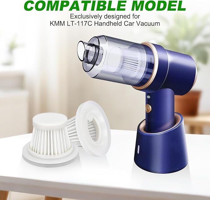LT-117C Filters Replacement Compatible with KMM LT-117C Handheld Car Vacuum Cleaner - HEPA Vacuum Filter - 12 Pack