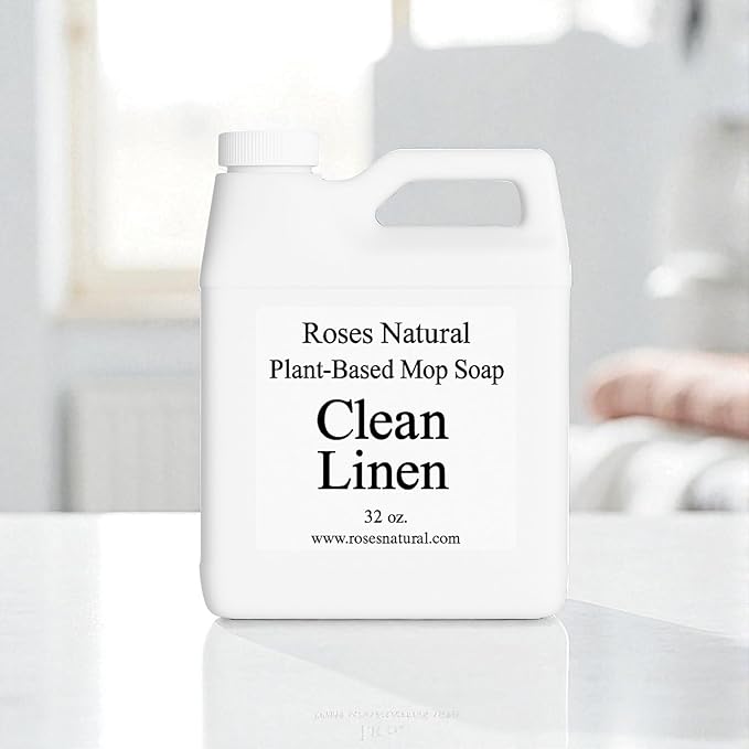 Plant-Based Floor Cleaner Mop Soap – 32 oz | Streak-Free, Highly Scented, Concentrated Mop Solution for Tile, Vinyl, Hardwood & Sealed Floors | Non-Toxic, Eco-Friendly (Clean Linen)