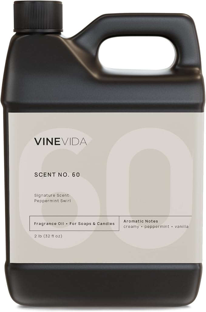 VINEVIDA [32oz] Peppermint Swirl Fragrance Oil for Candle Making and Soap Making - Premium Candle Scents for Soy Candles