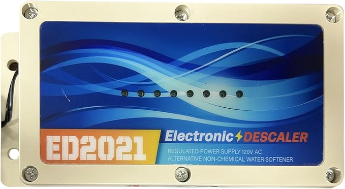 Electronic Water Descaler System Whole House Water Descaler Alternative Electronic Salt Free Hard Water Conditioner Remove Limescale Prevent Deposits Build Up Suitable for Various Pipes